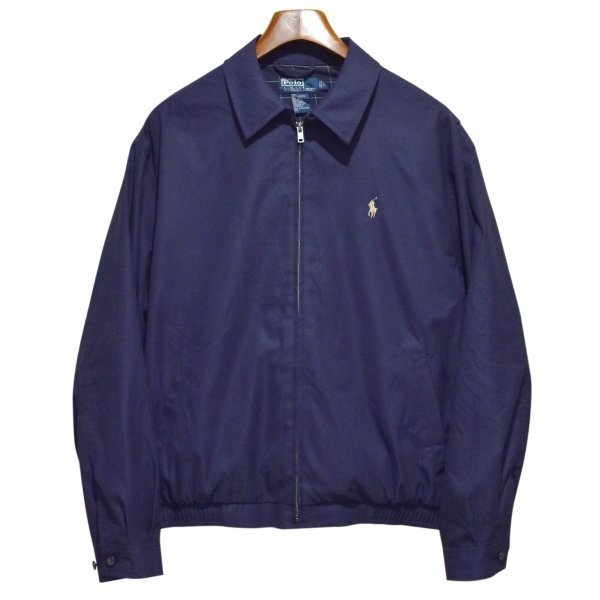 画像1: 【ラルフローレン】【POLO RALPH LAUREN】【紺ｘ裏地白格子柄】【ブルゾン】スウィングトップ【サイズＬ】 