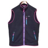 未使用品 ビンテージ【パタゴニア】【patagonia】チャコール×紫×水色【レトロパイルベスト】【フリースベスト】【サイズL】 