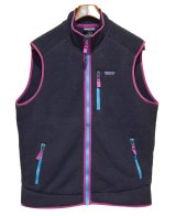 未使用品 ビンテージ【パタゴニア】【patagonia】チャコール×紫×水色【レトロパイルベスト】【フリースベスト】【サイズL】 