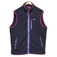 未使用品 ビンテージ【パタゴニア】【patagonia】チャコール×紫×水色【レトロパイルベスト】【フリースベスト】【サイズL】 