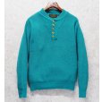 画像1: 【〜90's】【ビンテージ】Eddie Bauer【エディーバウアー】エメラルド【コットンヘンリーネックセーター】【サイズL】<br> (1)