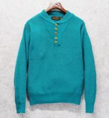 【〜90's】【ビンテージ】Eddie Bauer【エディーバウアー】エメラルド【コットンヘンリーネックセーター】【サイズL】 