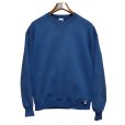 画像1: 90'ｓ【USA製】【RUSSELL】ラッセル 【ビンテージ】青【無地】【クルーネック】前V スウェット【サイズL】<br> (1)