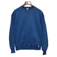 90'ｓ【USA製】【RUSSELL】ラッセル 【ビンテージ】青【無地】【クルーネック】前V スウェット【サイズL】 