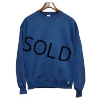 90'ｓ【USA製】【RUSSELL】ラッセル 【ビンテージ】青【無地】【クルーネック】前V スウェット【サイズL】 