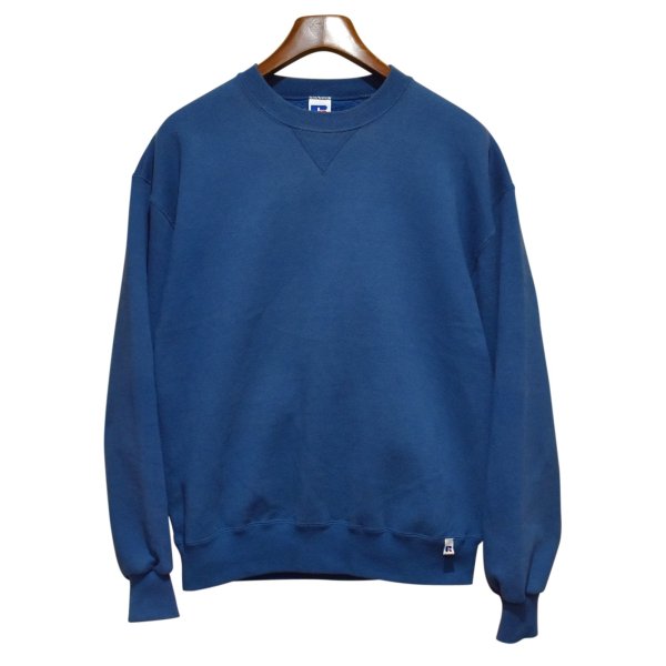 画像1: 90'ｓ【USA製】【RUSSELL】ラッセル 【ビンテージ】青【無地】【クルーネック】前V スウェット【サイズL】 