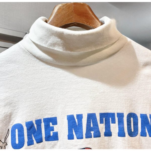 画像3: 【basic editions】ベーシックエディションズ one nation united【白】【タートルネックロンT】【サイズL程度】 