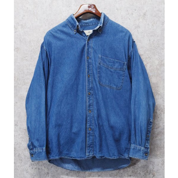 画像1: 90's~【ビンテージ】【エディーバウアー】Eddie Bauer【デニム】【ボタンダウンシャツ】【サイズＭ】 
