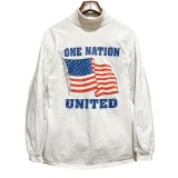 【basic editions】ベーシックエディションズ one nation united【白】【タートルネックロンT】【サイズL程度】 