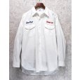 画像1: 50's ビンテージ 【Lee】リー【白】Snap on tools【HBT生地】マチ付き【ワークシャツ】HBTシャツ【サイズ16 Long】 <br> (1)