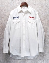 50's ビンテージ 【Lee】リー【白】Snap on tools【HBT生地】マチ付き【ワークシャツ】HBTシャツ【サイズ16 Long】  
