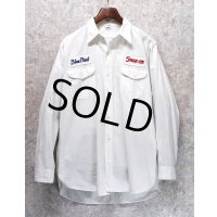 50's ビンテージ 【Lee】リー【白】Snap on tools【HBT生地】マチ付き【ワークシャツ】HBTシャツ【サイズ16 Long】  