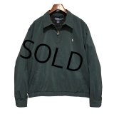 【ビンテージ】【ラルフローレン】【POLO RALPH LAUREN】【深緑ｘ裏地紺格子柄】ジップアップ【ブルゾン】スウィングトップ【サイズＸＬ】 