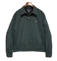 【ビンテージ】【ラルフローレン】【POLO RALPH LAUREN】【深緑ｘ裏地紺格子柄】ジップアップ【ブルゾン】スウィングトップ【サイズＸＬ】 