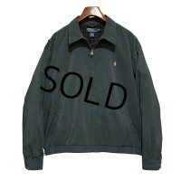 【ビンテージ】【ラルフローレン】【POLO RALPH LAUREN】【深緑ｘ裏地紺格子柄】ジップアップ【ブルゾン】スウィングトップ【サイズＸＬ】 
