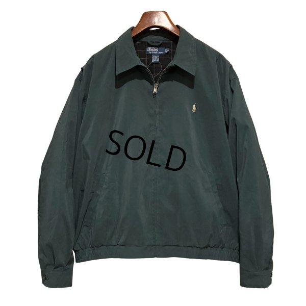 画像1: 【ビンテージ】【ラルフローレン】【POLO RALPH LAUREN】【深緑ｘ裏地紺格子柄】ジップアップ【ブルゾン】スウィングトップ【サイズＸＬ】 