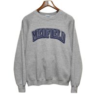 90's【USA製】ビンテージ【GEAR for sports】ギアフォースポーツ【グレー】【MEDFIELD】メドフィールド【プリント】カレッジ【スウェット】【サイズL】 
