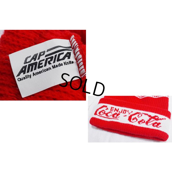 画像2: USA製【ビンテージ】【コカ・コーラ】【Enjoy Coca-Cola】【赤×白】 【ニットキャップ】ポンポン付き 【ニット帽】  
