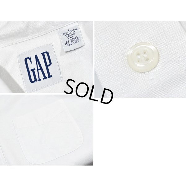 画像2: 90's【ビンテージ】【オールドギャップ】【GAP】【白】【コットンボタンダウンシャツ】BDシャツ【サイズＬ】 