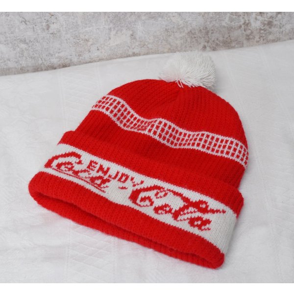 画像3: USA製【ビンテージ】【コカ・コーラ】【Enjoy Coca-Cola】【赤×白】 【ニットキャップ】ポンポン付き 【ニット帽】  