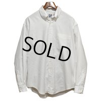 90's【ビンテージ】【オールドギャップ】【GAP】【白】【コットンボタンダウンシャツ】BDシャツ【サイズＬ】 
