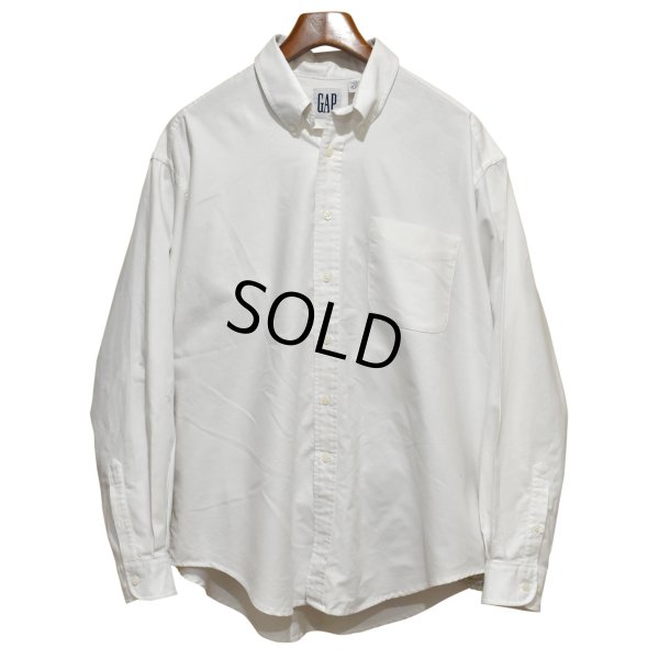 画像1: 90's【ビンテージ】【オールドギャップ】【GAP】【白】【コットンボタンダウンシャツ】BDシャツ【サイズＬ】 