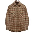 画像1: 【USA製】 ビンテージ 【Lee】リー【オレンジ系】チェック柄【スナップボタン】【ウエスタンシャツ】コットンシャツ【サイズM】 <br> (1)