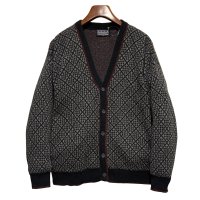 【メキシコ製】【ビンテージ】【JANTZEN】ジャンセン【グレー系】ハウンドトゥース【アクリル】【カーディガン】【サイズM】 