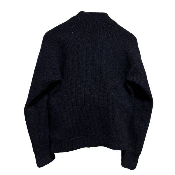 画像3: 70’s ビンテージ【WOOL】ウール【スエードｘグレーｘチャコールｘ白】ライン 黒 カーディガン【サイズＳ】 