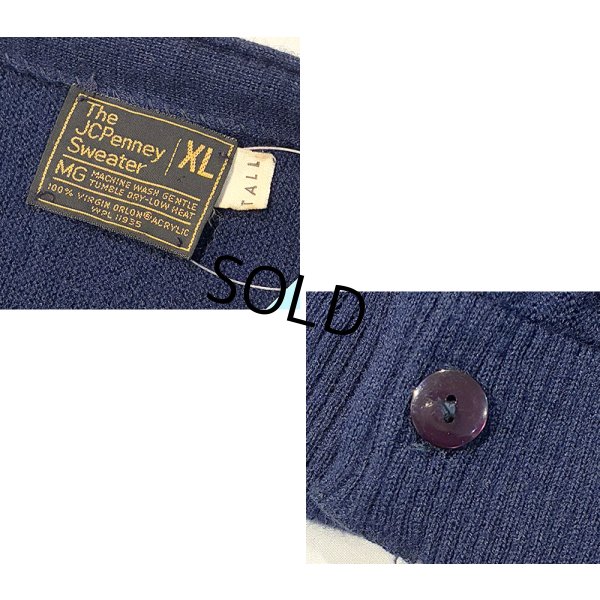 画像2: 80's【ビンテージ】【JCPenney】【JCペニー】【紺】【アクリルカーディガン】【サイズXL-TALL】 
