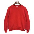 画像1: 90'ｓ【USA製】【RUSSELL】ラッセル 【ビンテージ】赤【無地】【クルーネック】前V スウェット【サイズL】<br> (1)