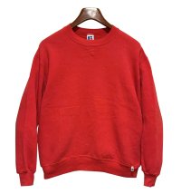 90'ｓ【USA製】【RUSSELL】ラッセル 【ビンテージ】赤【無地】【クルーネック】前V スウェット【サイズL】 