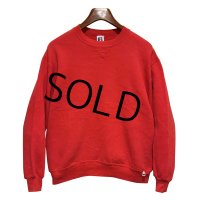 90'ｓ【USA製】【RUSSELL】ラッセル 【ビンテージ】赤【無地】【クルーネック】前V スウェット【サイズL】 