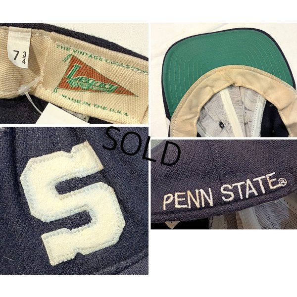 画像2: USA製【ビンテージ】【Legacy】レガシー【S】PENN STATE【紺ｘツバ裏緑】ウールキャップ【ベースボールキャップ】【サイズ7 3/4】 