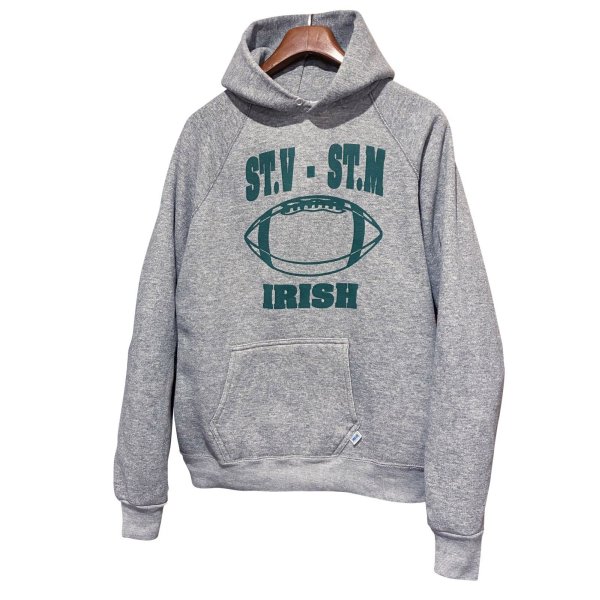 画像1: 90’ｓ〜 USA製【ビンテージ】DISCUS ATHLETIC【ディスカスアスレチック】ST.V・ST.M IRISH フットボール【グレー】【パーカー】【サイズXL】 