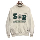 90's【USA製】【ビンテージ】RUSSELL【ラッセル】SLIPPERY ROCK UNIVERSITY 前V グレー【タートルネックスウェット】【サイズXXL】 