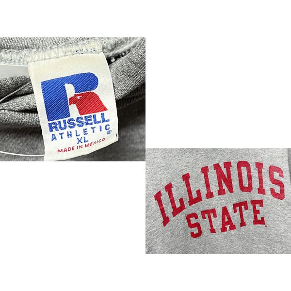 画像2: 90's~ メキシコ製 【ラッセル】【ビンテージ】【グレー】ILLINOIS STATE【イリノイ州立大学】【カレッジロゴ】パーカー【サイズＸＬ】 