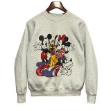90's【USA製】【ビンテージ】フルーツオブザルーム ウォルトディズニー【ミッキーマウス】ミニー 【プルート】グーフィー グレー【スウェット】【サイズL】 