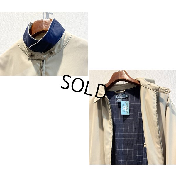 画像3: 【ビンテージ】【ラルフローレン】【POLO RALPH LAUREN】【ベージュｘ裏地紺格子柄】ジップアップ【ブルゾン】スウィングトップ【サイズＬ】 