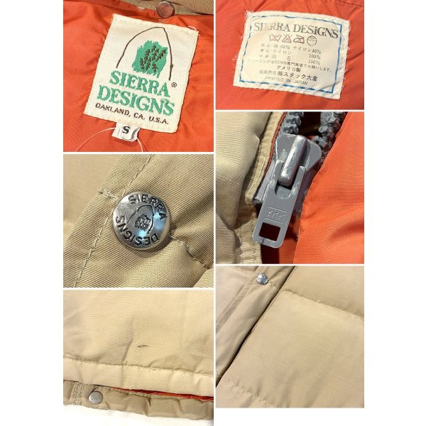 画像2: 〜80’s ビンテージ SIERRA DESIGNS 【シエラデザインズ】【ベージュ×裏地オレンジ】【ダウンジャケット】【サイズS】 