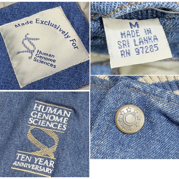 画像2: 【ビンテージ】【HUMAN GENOME SCIENCE】ヒューマン・ゲノム・サイエンシズ デニムｘスウェード 袖切替【スタジャン】【サイズM】 