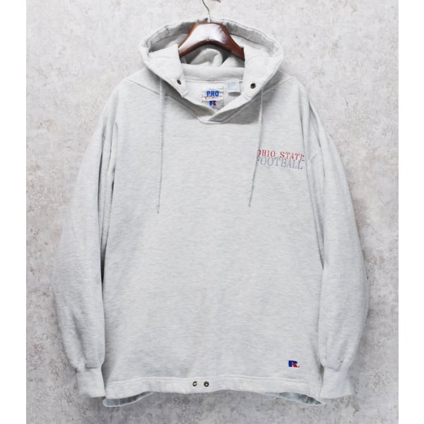 画像1: 90’ｓ〜【ビンテージ】【ラッセル】PRO COTTON【OHIO STATE FOOTBALL】スナップボタン付き【グレー】パーカー【サイズＸＬ】 
