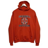 90'ｓ【メキシコ製】【RUSSELL】ラッセル 【ビンテージ】赤【GRINNEL SOCCER】サッカーチーム【パーカー】【サイズL】 