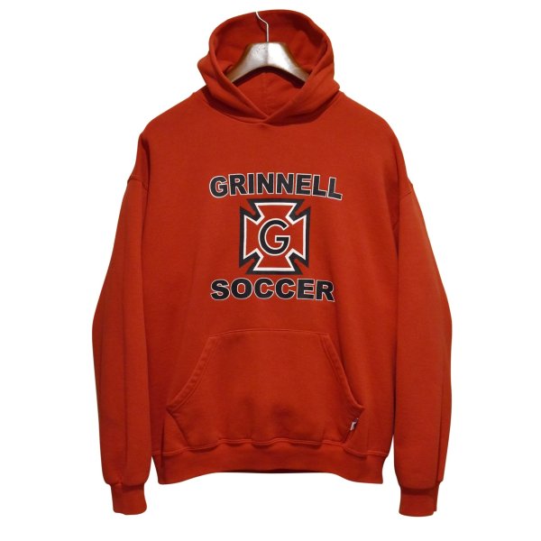 画像1: 90'ｓ【メキシコ製】【RUSSELL】ラッセル 【ビンテージ】赤【GRINNEL SOCCER】サッカーチーム【パーカー】【サイズL】 