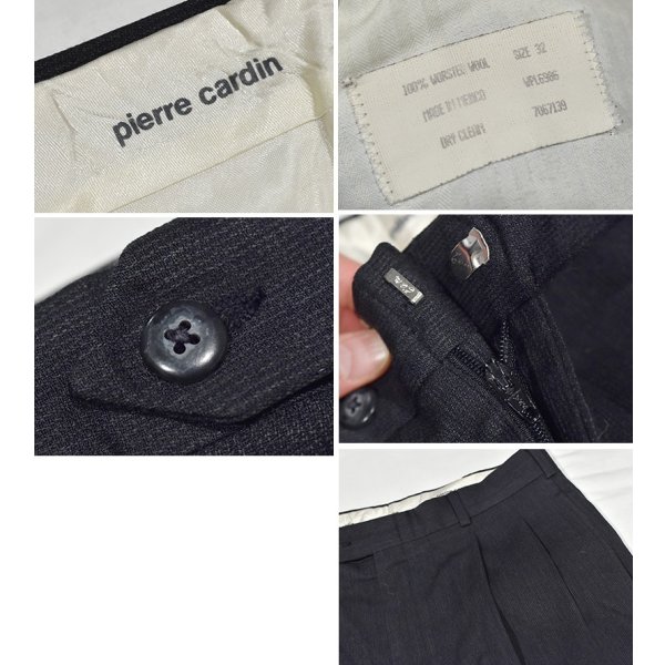 画像2: ビンテージ【pierre cardin】ピエールカルダン【チャコール】２タック【ウールスラックス】【ウールパンツ】【W32】 