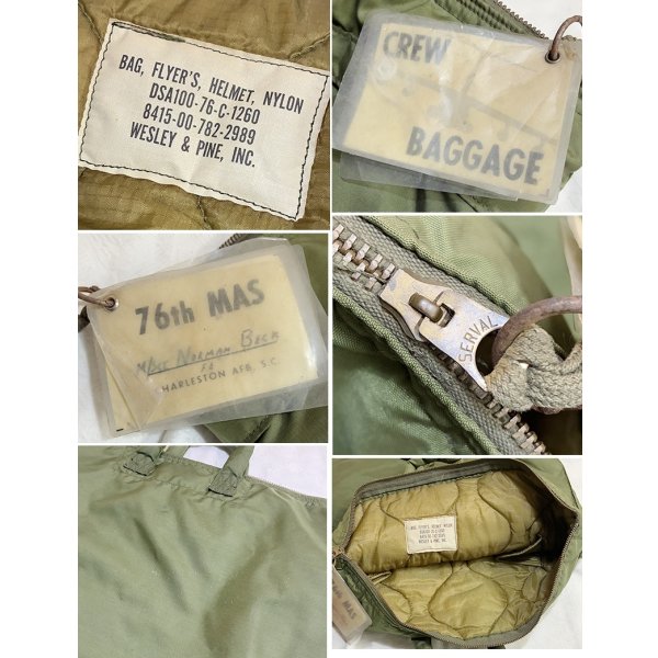 画像2:  程度良好!! 70's【ビンテージ】【米軍実物】2トーン【USAF】【ヘルメットバッグ】 