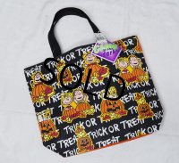デッドストック 90's USA製 【ビンテージ】【ピーナッツ】スヌーピー【ハロウィン】マチ付き【トートバッグ】 