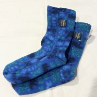 デッドストック 90's【USA製】 Wyoming Wear 【ワイオミングウェア】 青 雪柄 フリースソックス 