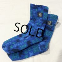 デッドストック 90's【USA製】 Wyoming Wear 【ワイオミングウェア】 青 雪柄 フリースソックス 