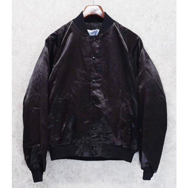 画像3: デッドストック【80's】【ビンテージ】【UPSTREAM】【マイケルジャクソン】黒【サテンスタジャン】サテンブルゾン【M程度】 